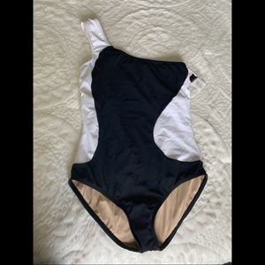 One Shoulder Black White Karla Colletto Swimsuit